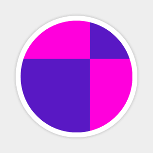 Two Colored Off Centered Square Pattern - Purple and Pink - Abstract and Minimal Throw Magnet